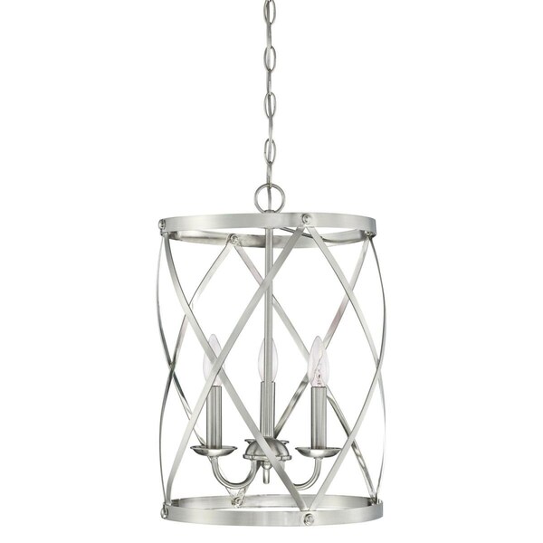 Westinghouse Chandelier 40W 3-Light Isadora, Brushed Nickel Lattice Weave Cage 6303800 - main